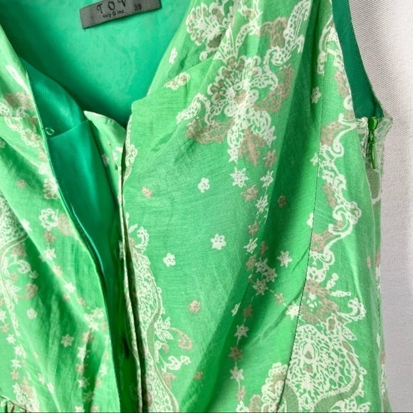 Modcloth TOV Green Floral Vintage Inspired Drop Waist Fit & Flare Dress 38 / S - Picture 4 of 4